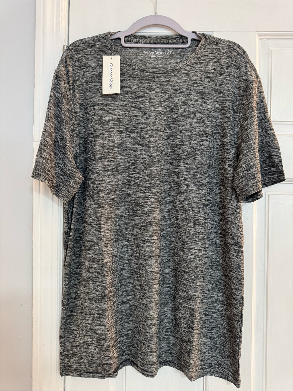 Outdoor Voices Gray Heather Short Sleeve Crew